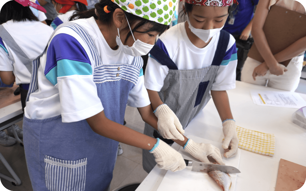 レンコダイのさばき・調理体験